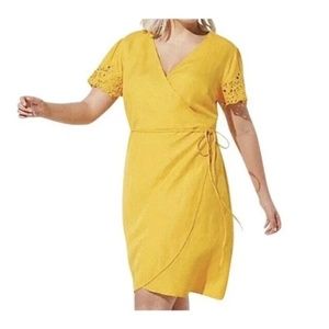 Ann Taylor LOFT Yellow Linen Dress